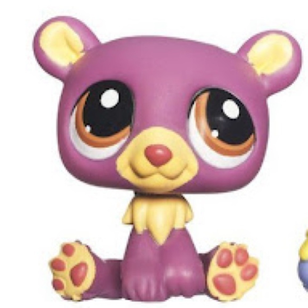 Littlest Pet Shop Plum and Gold Polar Bear #1602 Brown Eyes